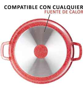 Ensemble de casseroles antiadhésives marbrées rouges 24 cm avec couvercle en verre, casserole en acier inoxydable pour cuisinières à gaz et à induction par Shorbull modèle Hs-Z6 - Product Image 4