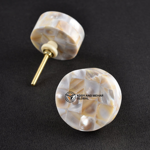 Poignée en nacre écologique moderne artisanale, incrustation florale en résine d'os, quincaillerie pour armoires, tiroirs, garde-robes et commodes - Product Image 6