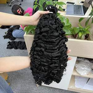 Extensiones de cabello con clip birmano vietnamita crudo Cutícula alineada Frontal y vendedores de paquetes de cabello rizado humano - Product Image 6