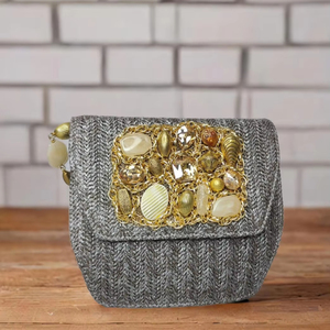 Sac à rabat en daim fait main avec perles, ornements en perles pour femmes, occasions spéciales - Design vintage, haute qualité, long - Product Image 2