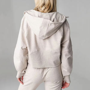 2025 Active Wear casual streetwear Drop Shoulder figuras transpirable Eco friendly sudaderas con capucha de punto para mujeres - Product Image 2