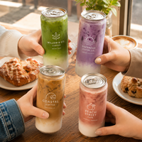 Boîtes en PET personnalisées AT PACK pour café, matcha et jus, emballages de boissons de 12 oz, 16 oz, 330 ml