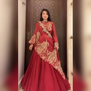 Designer Party Wear Lehenga Choli Georgette Embroidered Bridal Lehenga with <b>Shrug</b> Ready to Ship Indian Wedding - Product Image 3