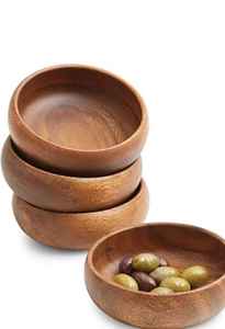 Ensaladera de madera grande Cuenco de madera rústico para ensalada, pasta, frutas y aperitivos Cuenco de madera para servir para mesa de comedor - Product Image 2