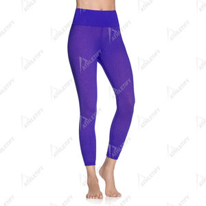 Leggings de yoga à taille mi-haute avec logo personnalisé, vêtements de sport longs pour femmes, entraînement de course à pied, usine certifiée SEDEX - Product Image 3