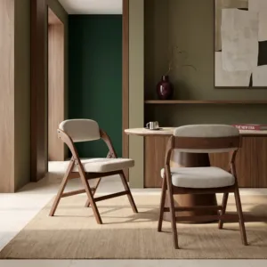 Chaise de salle à manger pliante en bois SINTERIOR SPECKLED STONE NOMAD - Product Image 1