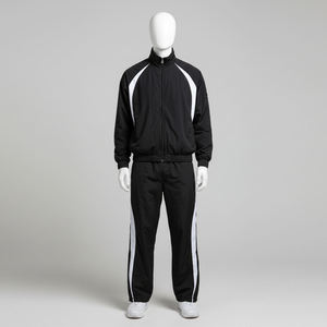 Veste de sport à demi-fermeture éclair coupe-vent en nylon personnalisée tenues d'hiver solides survêtements à demi-fermeture éclair écologiques personnalisés - Product Image 4