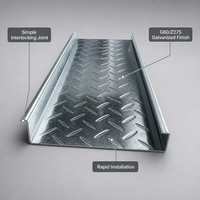 Panneau de support en acier galvanisé à sec de type Bondek 250*40 pour plancher durable, projet de construction, panneau de support en acier non bétonné pour mezzanine