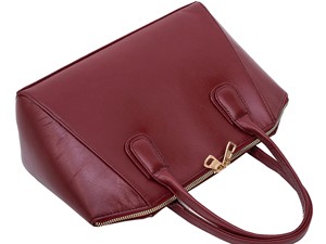 กระเป๋าถือหนังสีแดงเลือดหมูสไตล์วินเทจ ดีไซน์ทรงแข็ง พร้อมหูหิ้ว สำหรับผู้หญิง เหมาะสำหรับงานทางการ งานเลี้ยง งานแต่งงาน ของขวัญ - Product Image 6