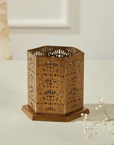 Elegant Brass Copper Decorative Candle Holder with <b>Oil</b> <b>Lamp</b> Shade Custom Fabrication Services Available - Product Image 2