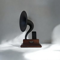 Gramophone multifonctionnel de luxe, haut-parleur passif, amplificateur acoustique, design rétro - Logo personnalisable, décoration intérieure unique, incroyable