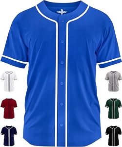 เสื้อเบสบอลแบบแห้งเร็ว ระบายอากาศดี กระดุมเต็มตัว แขนสั้น แต่งขอบ ทีมยูนิฟอร์ม หลายสี - Product Image 4