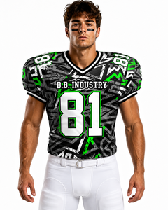 Camiseta de Fútbol Americano para Hombre, Cuello en V, Número 12, Absorbe la Humedad, 100% Poliéster, Impresión Sublimada Personalizada, Corte Regular, Talla Grande - Product Image 3