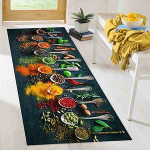 Vibrant Indian Spices <b>Kitchen</b> <b>Rug</b>, 3D Printed Colorful <b>Runner</b> <b>Rug</b>,With Pile Soft <b>Rug</b> - Product Image 4