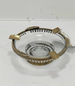 Antique Brass and Glass Metal <b>Bowl</b>, Metal Dates <b>Bowls</b> <b>small</b> in size - Product Image 1