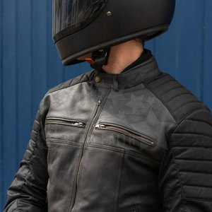 Veste de motard en cuir véritable pour homme, vintage, légère, respirante, personnalisée, pour l'hiver - Product Image 4