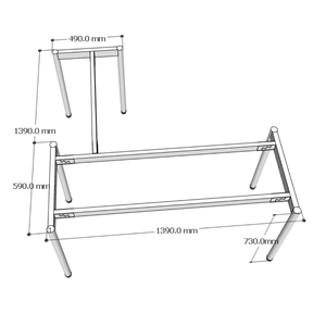 Système OMA II HCOM212, pieds de table en forme de L robustes 140x140cm, design industriel moderne en métal pour canapé, chaise, lit, armoire - Product Image 4