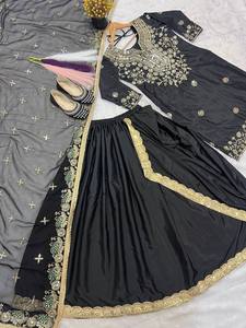 Lanzamiento de nuevo diseñador de ropa de fiesta Look Top Salwar Kameez Heavy Natural Silk Reversible - Product Image 4