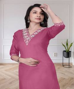 Elegante Traje Salwar de 3 Piezas con Bordado de Algodón Tesla, Disponible en Stock, para Mujer, Ropa Festiva, Precio al por Mayor, Prenda Étnica, Color Rosa - Product Image 4