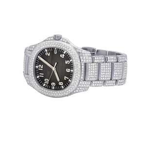 Reloj de pulsera para hombre, de acero inoxidable, movimiento automático de cuarzo, esfera cuadrada, estilo antiguo, moderno, hip hop, completamente plateado - Product Image 4