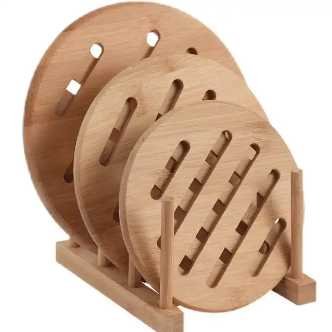 Japanse Stijl Bamboe Coaster Anti-Slip Warmte Isolatie Houten Cup Pad Cup Mat Voor Keuken En Tafel Decor