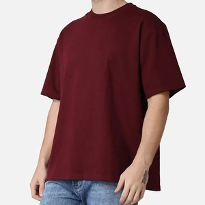 Nueva camiseta de diseño impreso para hombre al por mayor 100% algodón poliéster de gran tamaño suelta hombro caído tela tejida de alta calidad - Product Image 4