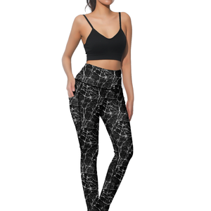 <b>Women's</b> 2pcs High Padded Push-Up Strappy Sports Bra Drawstring Breathable Fitness Yoga Top Leggings Satin Mid Waist - Product Image 1