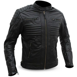 Veste bomber en cuir PU noir à broderies de haute qualité, design personnalisé, classique et tendance, fermeture éclair pour homme - Product Image 1