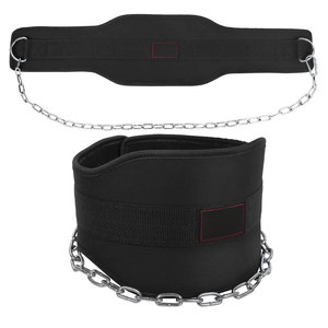 เข็มขัดยกน้ำหนักแบบจุ่มพร้อมโซ่อุปกรณ์รองรับการฝึกแบบปรับแต่งโลโก้ได้ - Product Image 1