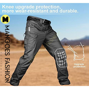 Pantalones Cargo Casuales Unisex de Pana de Peso Medio, Transpirables, de Secado Rápido, con 10 Bolsillos, Pierna Ancha y Cierre con Cordón, Pantalones de Trabajo - Product Image 5