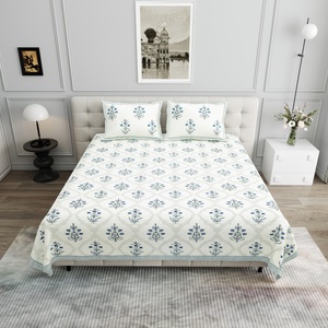 Sábana de Algodón Estampada Floral Azul Suave de Alta Demanda para Dormir a Diario y Decoración del Dormitorio, Suministro Mundial Disponible - Product Image 3