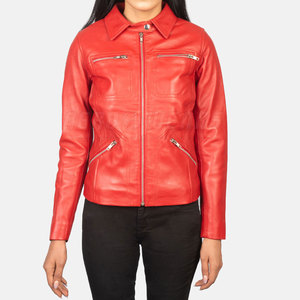Women's New Style Genuine Leather <b>Jacket</b> for Winter Street Wear Solid Colour with Corduroy Fabric and Unique Design - Product Image 1