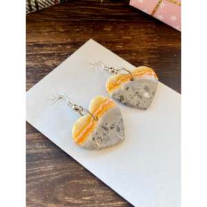 Southwest Handmade Bumblebee Jasper & Sterling <b>Silver</b> Drop <b>Earrings</b> Heart Dangle Design for Gift - Product Image 3