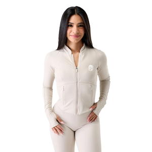 Veste zippée intégrale Sculpt Fit pour femme, extensible, à manches longues, pour le yoga, la gym, l'entraînement, le sport et les loisirs, finition lisse, confort quotidien - Product Image 1