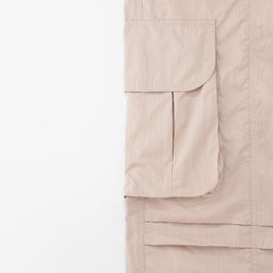 Pantalon cargo de style décontracté pour hommes, pantalon ample personnalisé de qualité supérieure en toile délavée à cordon de serrage, vente en gros - Product Image 3