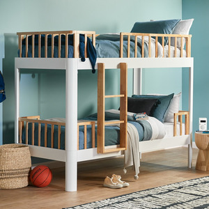 Vente en gros de lit en bois de pin pour enfants, lit superposé simple blanc avec rangement, lit superposé Double, meubles de chambre à coucher - Product Image 1