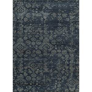 Tapis en laine noué à la main Savana Blue, motif géométrique et abstrait, pour entrée ou couloir, rectangle 9x12, par Jaipur Rugs - Product Image 1