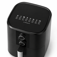 Friteuse à air mécanique Alpha 5L 8L 10L 12L avec bouton rotatif, 1200W, température réglable, minuterie, sans huile, pour la cuisine familiale