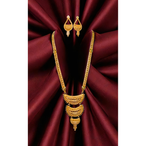 Conjunto de pendientes de collar de calidad asegurada con estilo único chapado en oro de 22 quilates para mujer, conjunto de pendientes de collar, joyería - Product Image 1