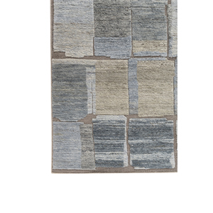 Alfombra de Lana Anudada a Mano Aprezo Verde Re-1612 con Patrón Abstracto para Sala de Estar, Alfombra Rectangular Hecha a Mano para Pasillo, Nueva - Product Image 4