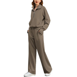 Chándales de alta calidad para mujer, elegante, transpirable, de algodón, Polar, para correr, gimnasio, informal, para correr al aire libre, conjunto de chándal de 2 piezas - Product Image 3