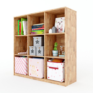Estantería Infantil de 3 Niveles de Madera de Caucho Natural Estilo Escandinavo/Gabinete para Niños KGS007 - Product Image 2