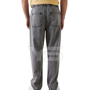 Denim Jeans Pantalon Respirant Casual Style Droit Couleur Unie Logo Avant Taille Moyenne Hiver Printemps Été Automne Saison Couverture - Product Image 4