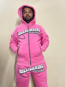 Chándal personalizado con estampado de hojaldre para hombre, chándal de lana de algodón, ropa deportiva para gimnasio, Sudadera con capucha y Jogger de invierno para hombre, Sudadera con capucha 500 Gsm para hombre - Product Image 4