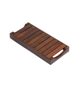 Plateau de service en bois d'acacia Rectangulaire Top Price Cuisine Ménage Article décoratif avec poignée Plateau en bois - Product Image 4