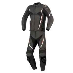 Combinaison de moto en cuir et textile durable pour homme avec bandes réfléchissantes et rembourrage de sécurité pour la course automobile - Product Image 5