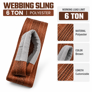 Sangle de levage plate industrielle, série multi-capacités, polyester haute résistance, fabricant professionnel, commandes en gros - Product Image 4
