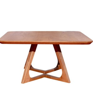 Mesa de centro cuadrada de roble blanco moderna, muebles de sala de estar de madera maciza de estilo japonés con características decorativas - Product Image 1