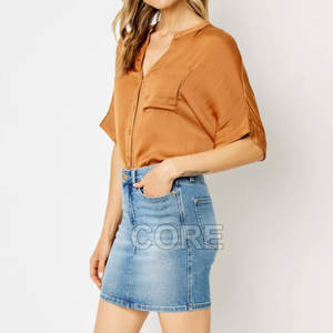 2025 diseño personalizado bajo Moq precio barato algodón hecho faldas de jeans de mujer de alta calidad faldas de jeans de mujer - Product Image 3