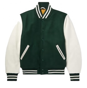 OEM personalizado invierno lana Varsity chaqueta Escuela Universidad hombres lana cuero Letterman CollegeBaseballjacket para hombres - Product Image 1